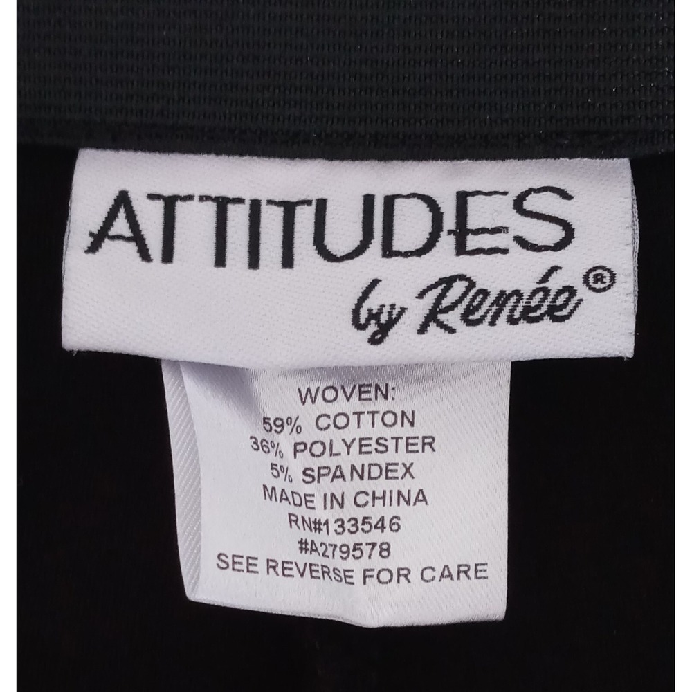 Attitudes by Renee Petite Women's Size 1XP Black Pull-on Pants Zip Up Ankle - Picture 3 of 12
